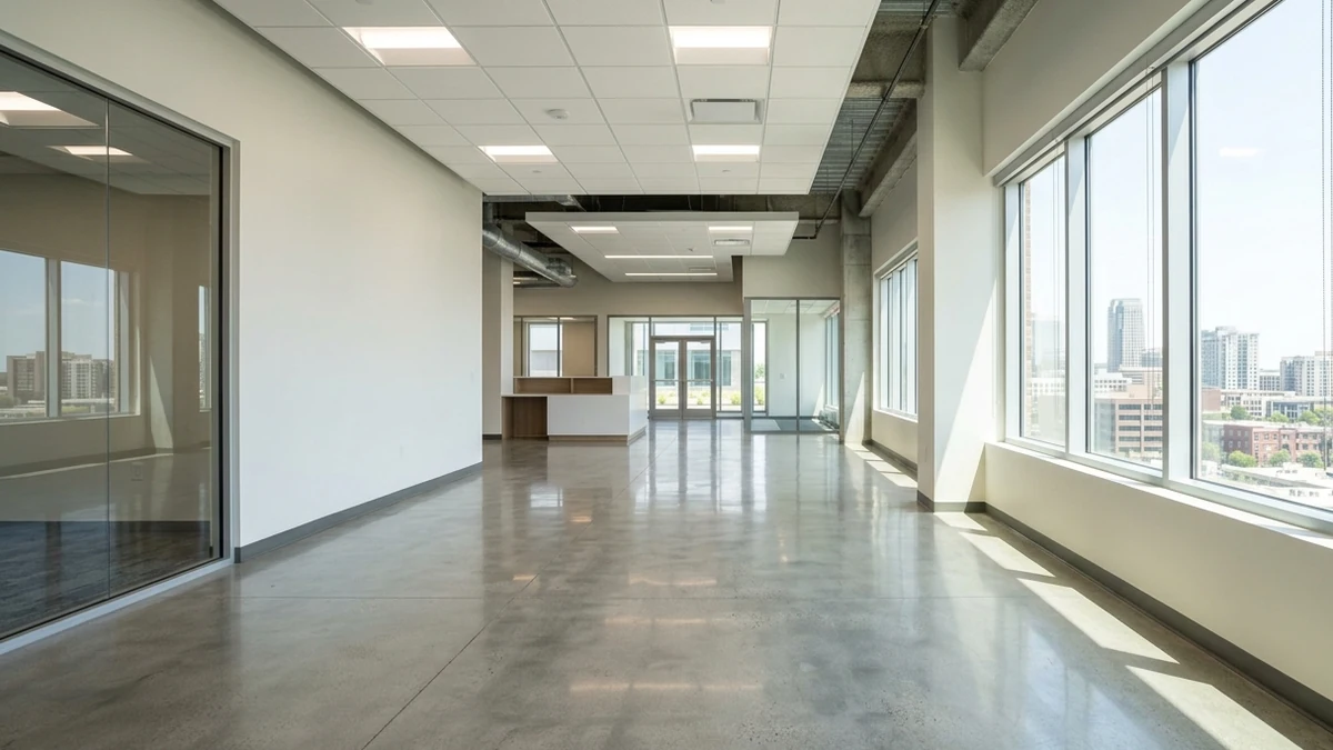 Empty commercial office suite after a commercial move out cleaning
