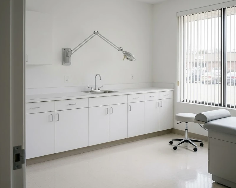 Medical clinic room in Cincinnati after post construction cleaning and dust removal