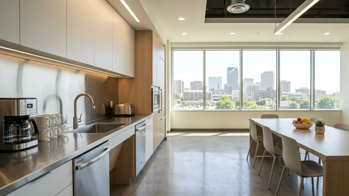 Office break room and kitchen cleaned after hours in Cincinnati