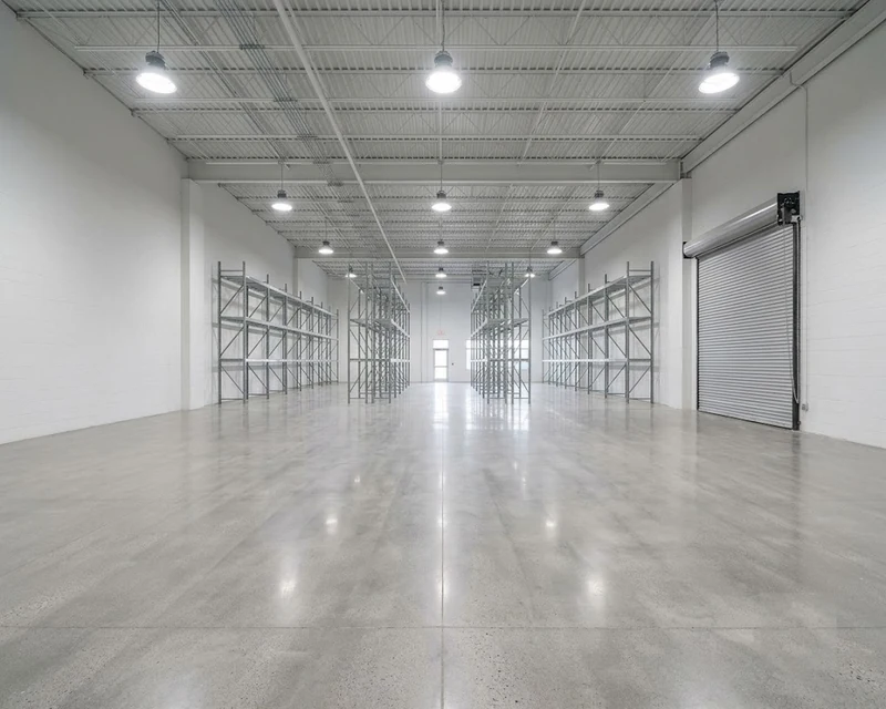 Warehouse floor in Ohio after post construction cleaning services